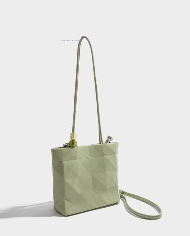 Top-Handle Shoulder Geometric Bucket Bag