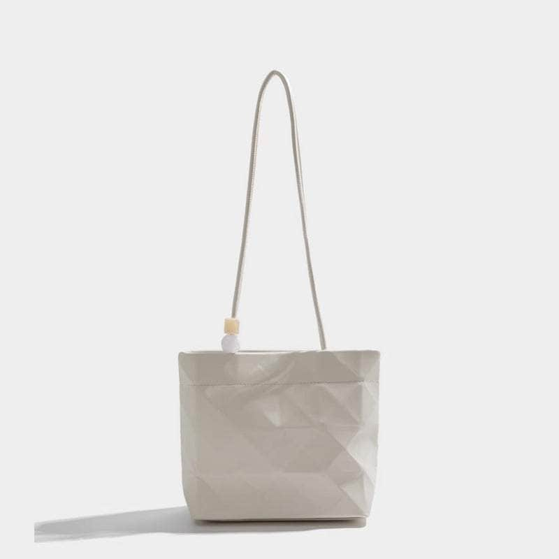 Top-Handle Shoulder Geometric Bucket Bag