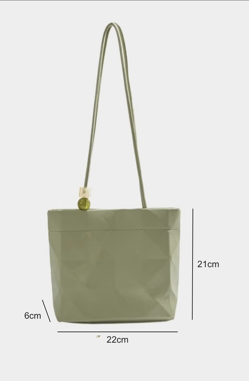 Top-Handle Shoulder Geometric Bucket Bag