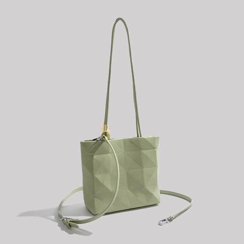 Top-Handle Shoulder Geometric Bucket Bag