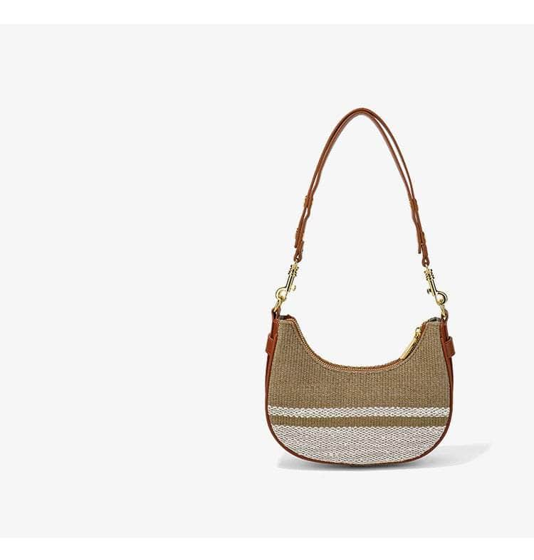 Top Handle Straw Woven Shoulder Purse