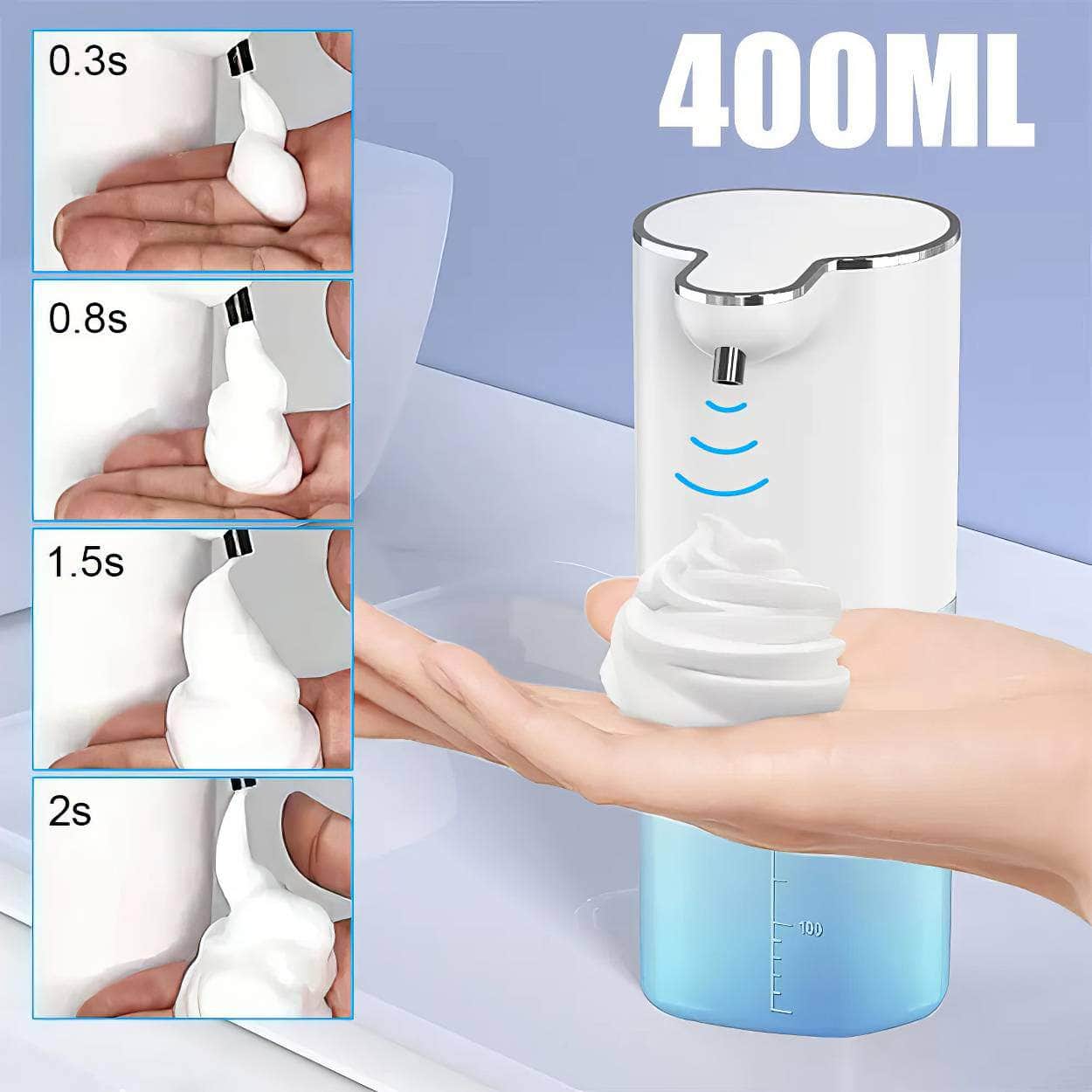Touchless Automatic Soap Dispenser - Sensor Foam, Type-C Charging, High Capacity, Smart Liquid Soap with Adjustable Switch
