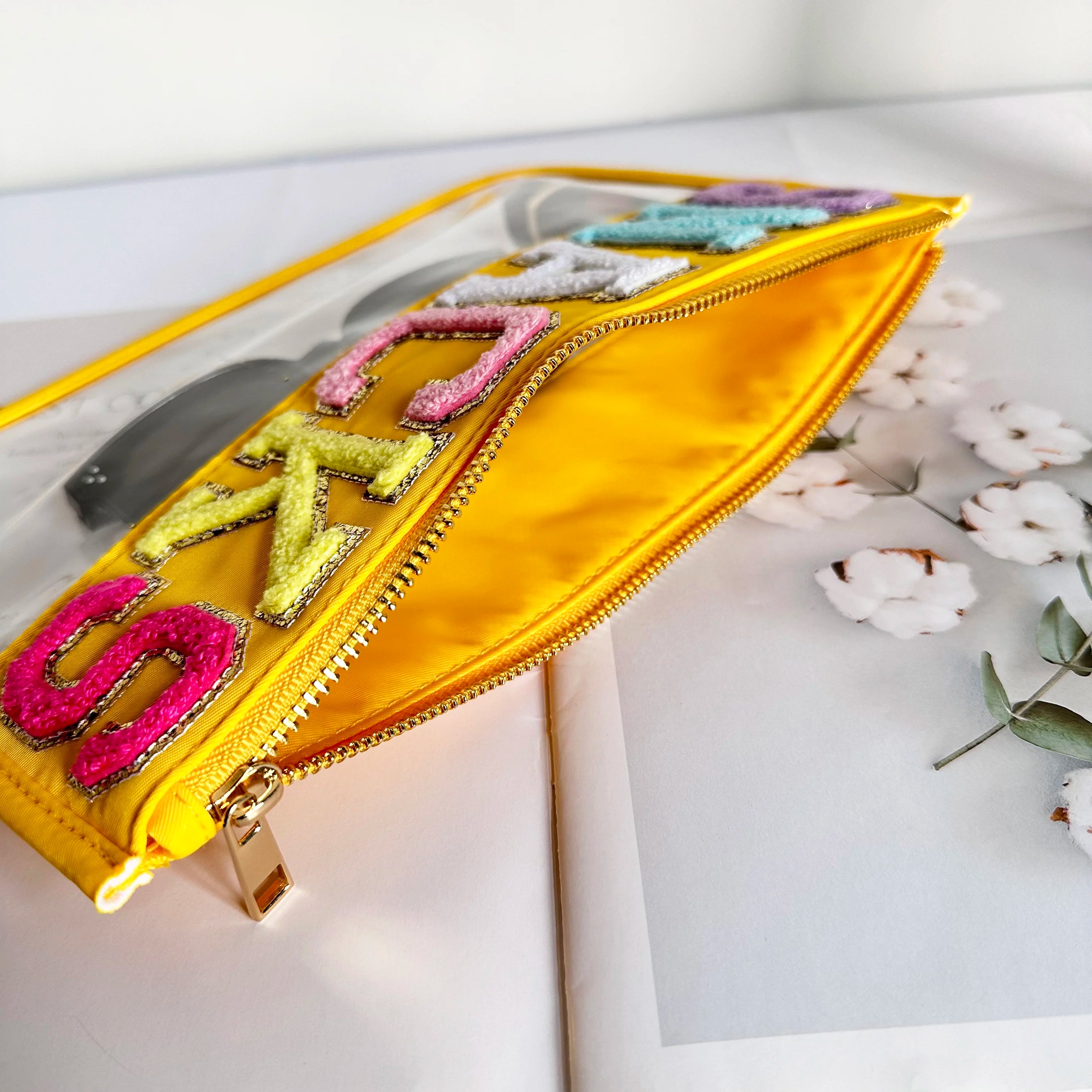 Transparent PVC Embroidery Travel Waterproof Cosmetic Bag