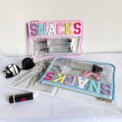 Transparent PVC Embroidery Travel Waterproof Cosmetic Bag