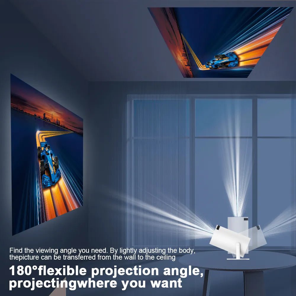 Transpeed Android 11 Projector - 1280*720P, 4K, Wifi6, 200 ANSI, Allwinner H713, 180° Flexible hy300 / EU plug