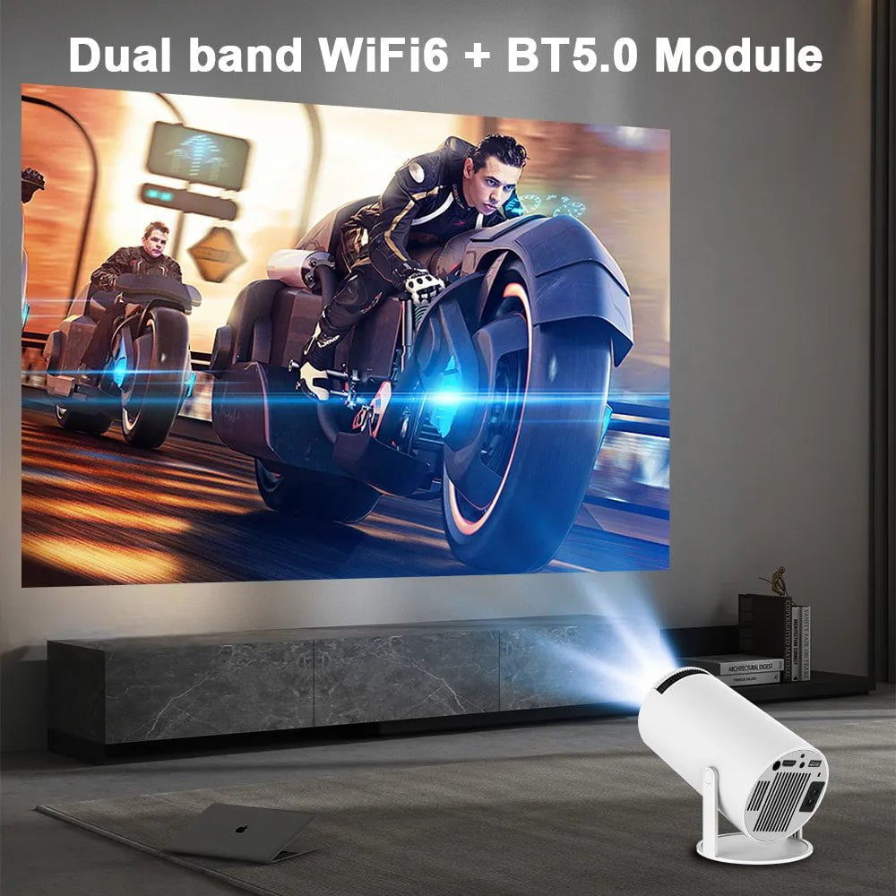 Transpeed Android 11 Projector - 1280*720P, 4K, Wifi6, 200 ANSI, Allwinner H713, 180° Flexible hy300 / EU plug