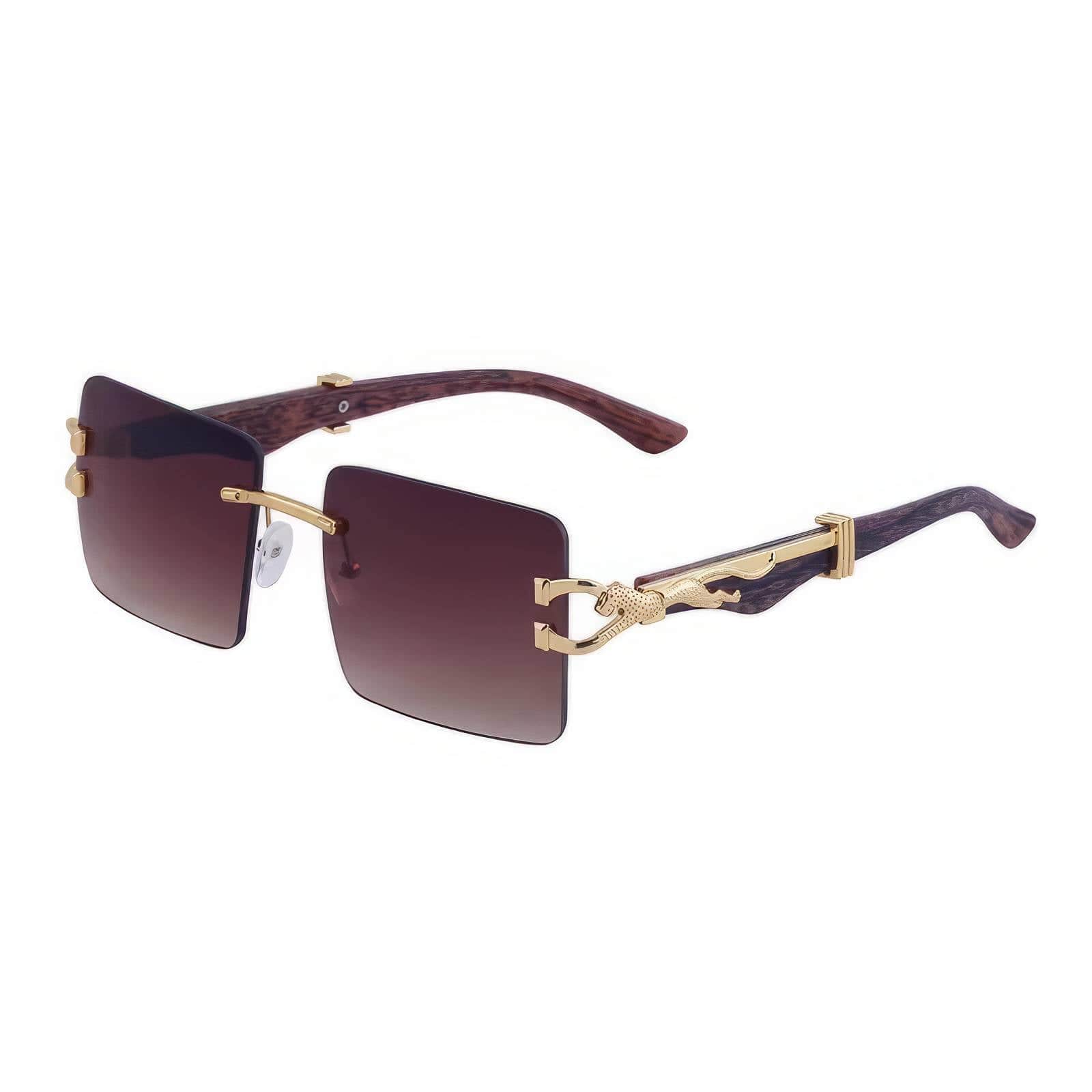 Trendy Fashion Square Wooden Frame Sunglasses