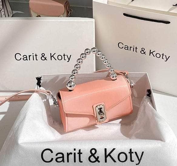 Trendy Gradient Patent Leather Armpit Handbag Ombre-Pink