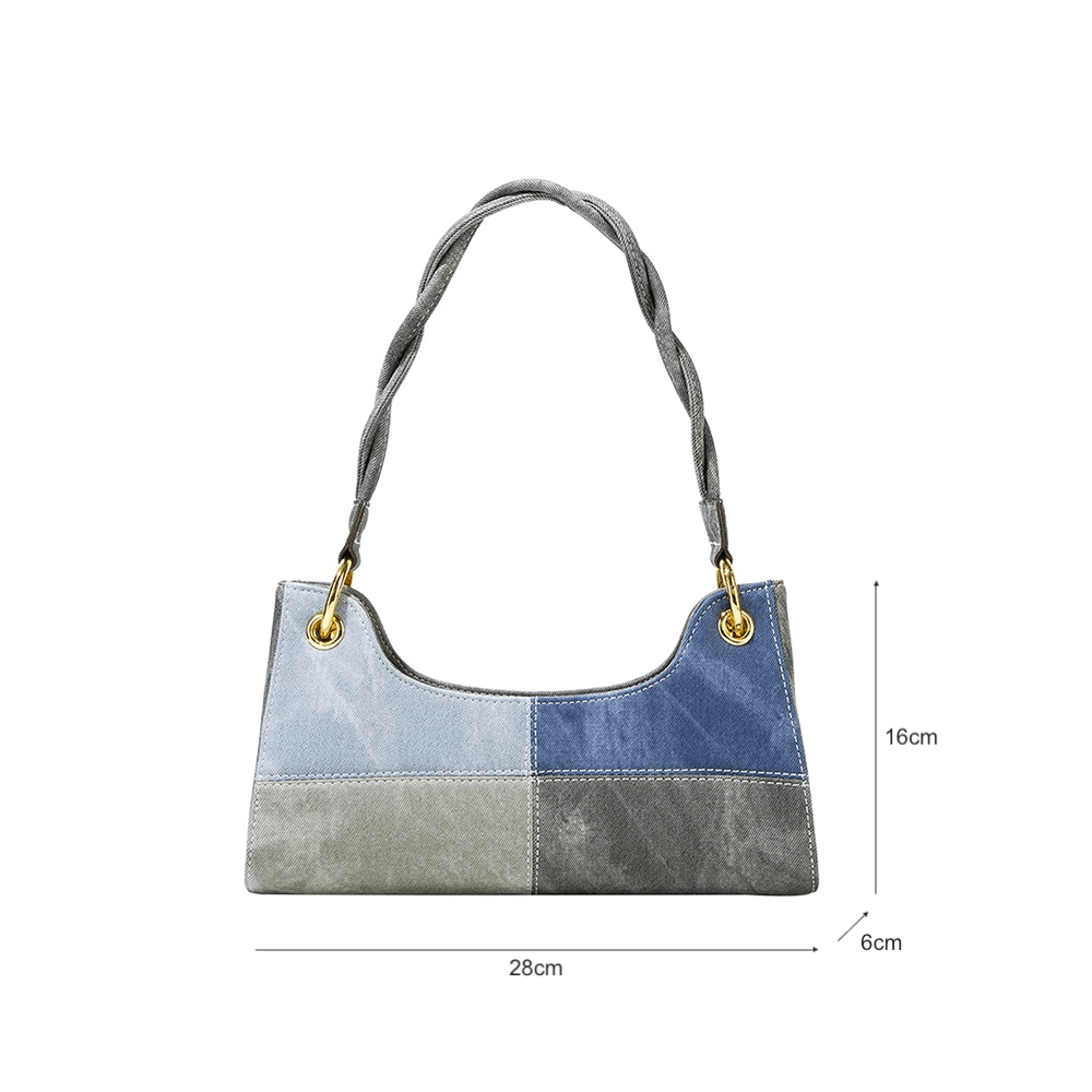 Trendy Leather Top Handle Bag with a Chic Colorblock Pattern