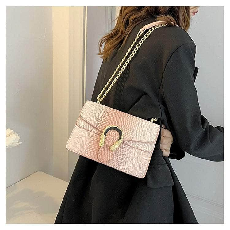 Trendy Metal Chain Crossbody Bag