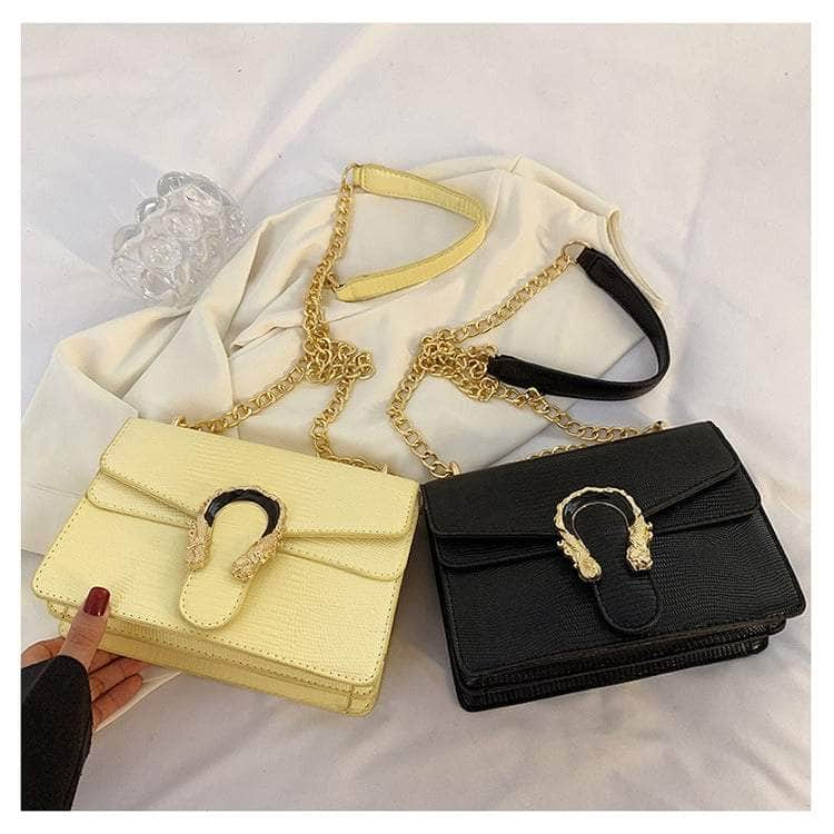 Trendy Metal Chain Crossbody Bag