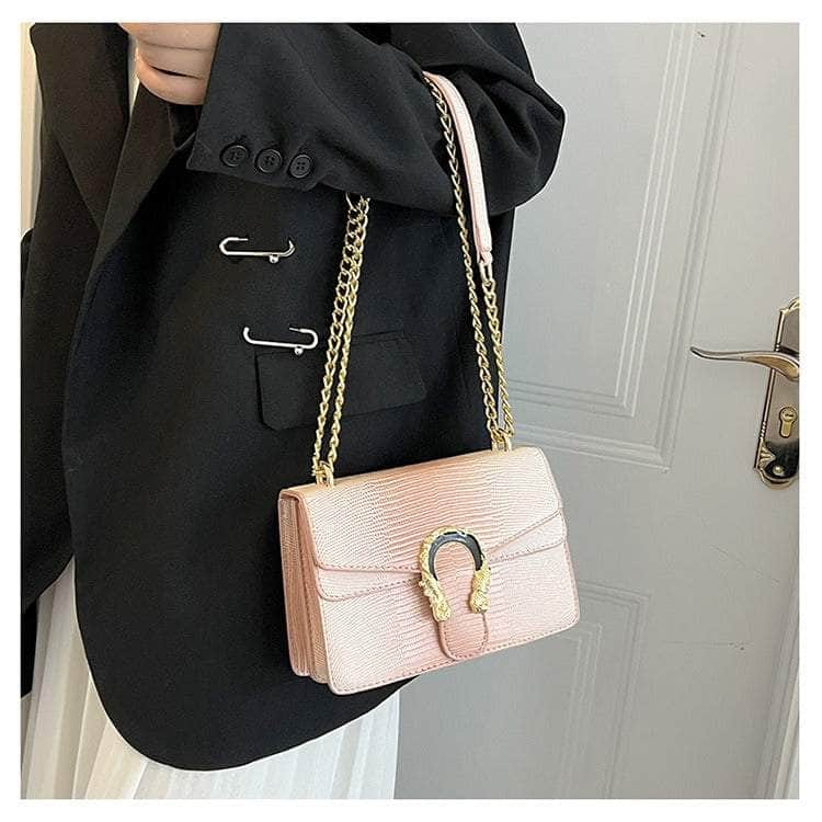 Trendy Metal Chain Crossbody Bag