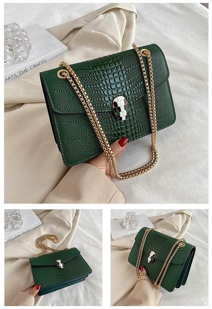 Trendy Microfiber Leather Chain Bag