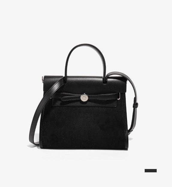 Trendy PU leather handbag with a retro twist Black