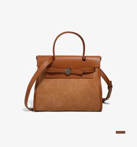 Trendy PU leather handbag with a retro twist Brown