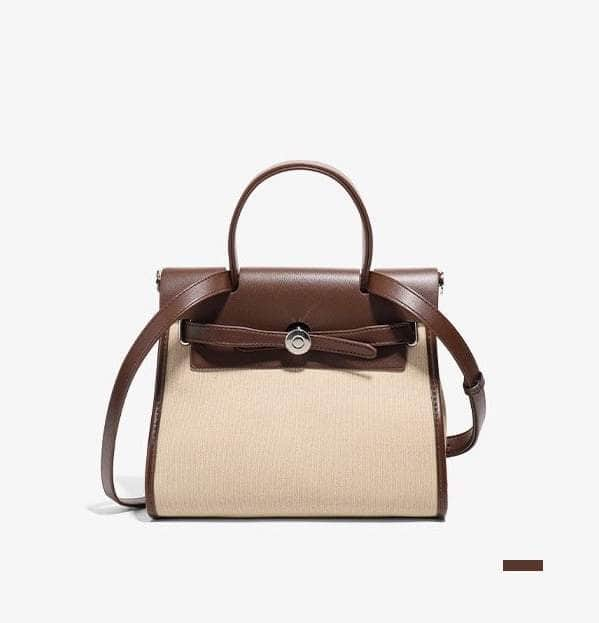 Trendy PU leather handbag with a retro twist Coffee