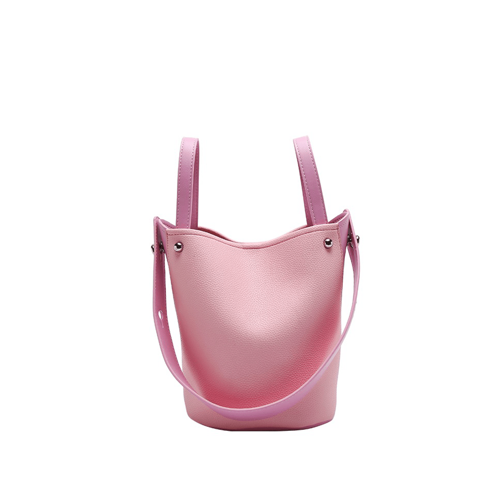 Trendy Vegan Shoulder Bucket Bag