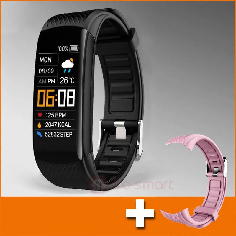 Trosmart Brand C5S Sport Smart Watch: Women and Men Smartwatch Bracelet, Smart Clock for Android & iOS, Fitness Tracker add pink strap