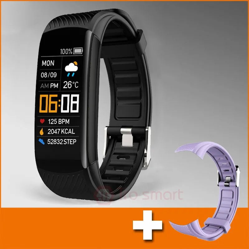 Trosmart Brand C5S Sport Smart Watch: Women and Men Smartwatch Bracelet, Smart Clock for Android & iOS, Fitness Tracker add purple strap