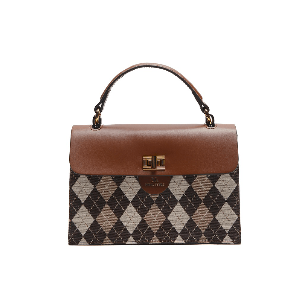 Twist Lock Checkered Embossed Envelope Bag