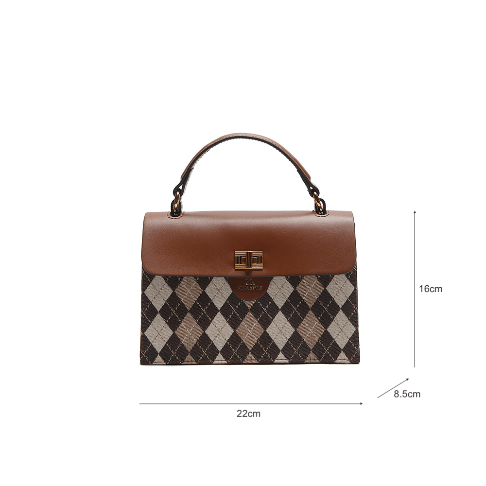 Twist Lock Checkered Embossed Envelope Bag