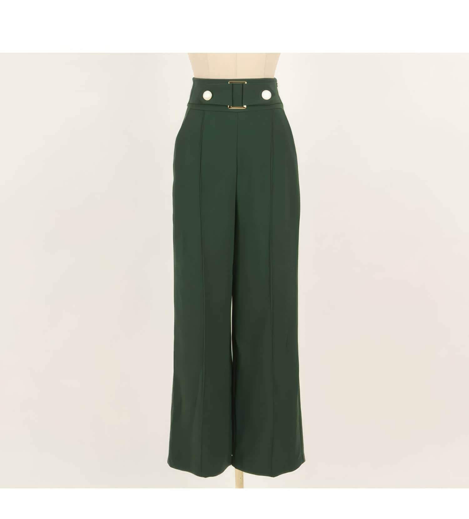 Two-Piece Collared Button Shirt High Waist Pants