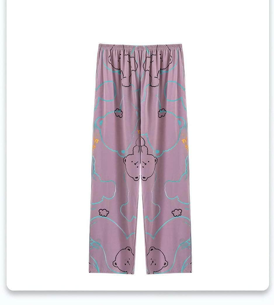 Two Piece Loungewear Bear Print Pajamas Set