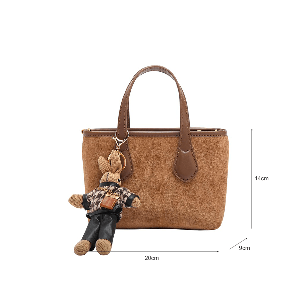 Two- Toned Embossed Suede Mini Tote Bag