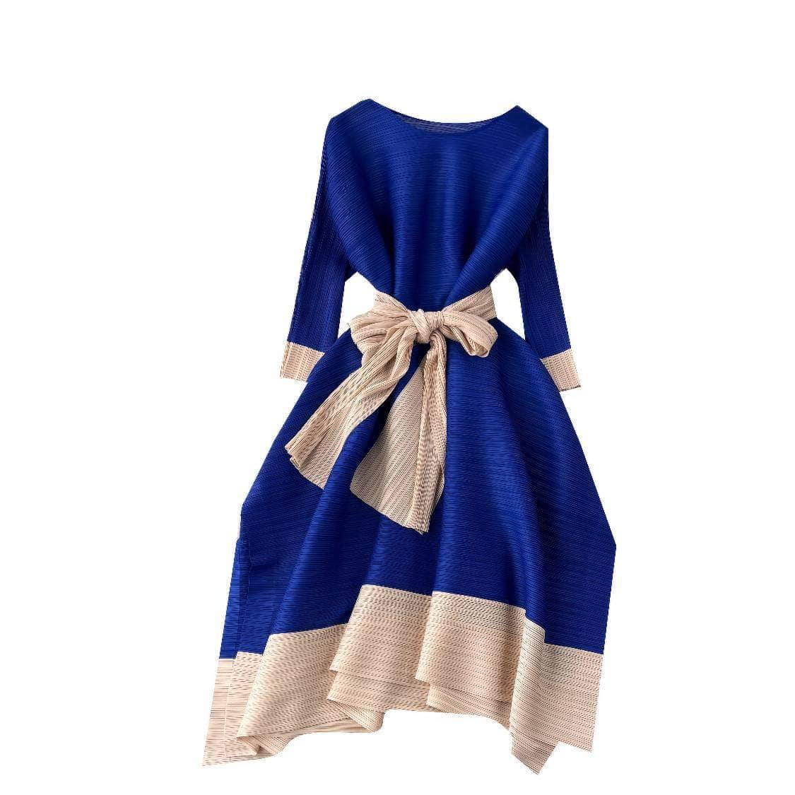 Two-Toned Mesh Bow Detailed Loose Dress