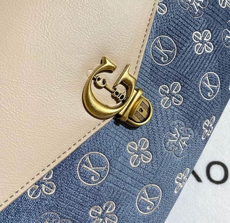 Two-Toned Monogram Denim Handbag