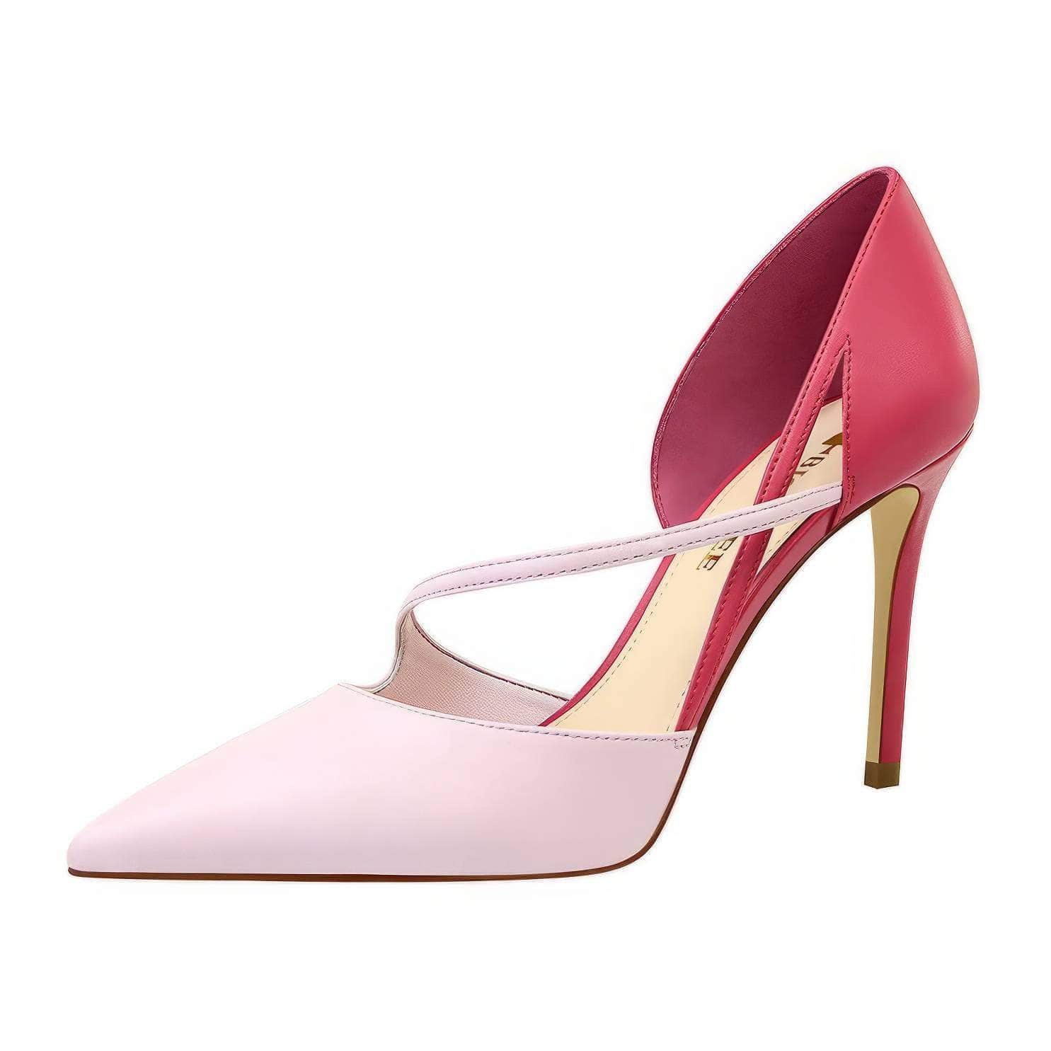 Two-Toned Side Strap Court Heels