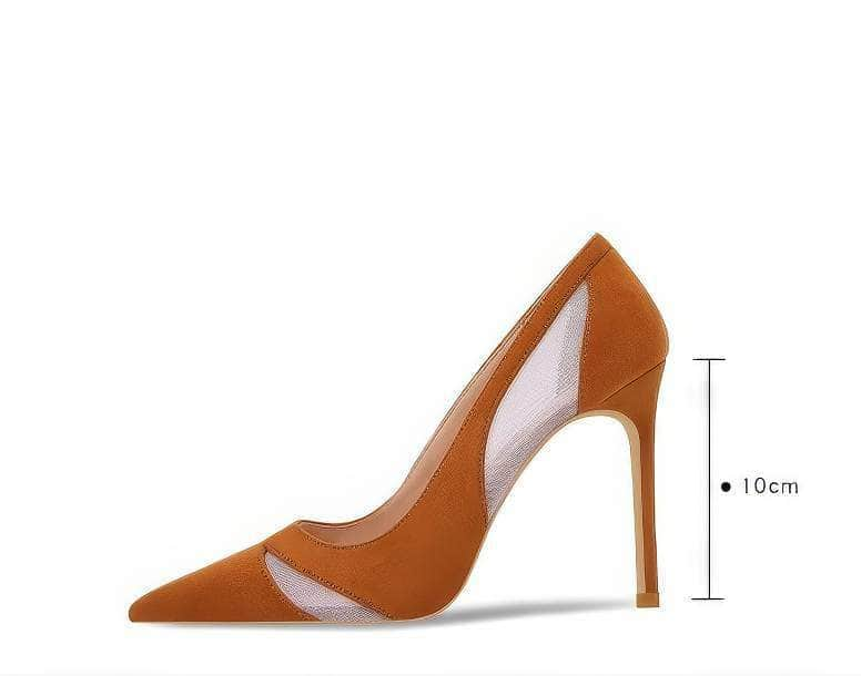 Two-Toned Suede Pointy Toe Pump Heels