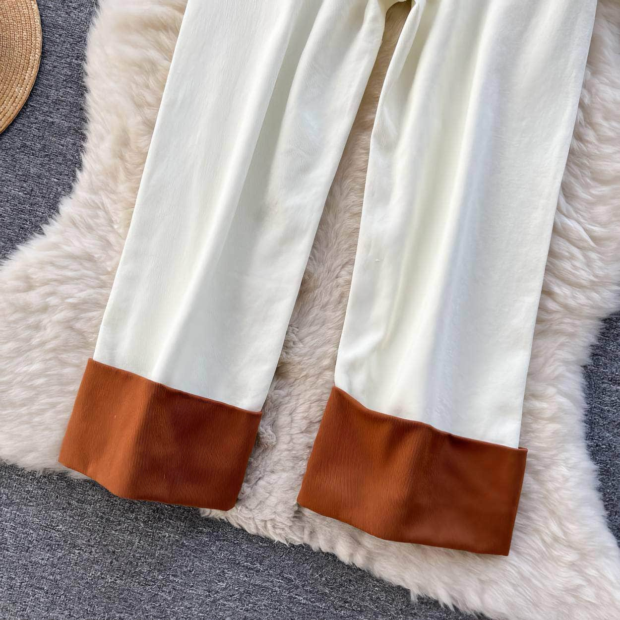 Two-Toned Vintage Wide Leg Pants