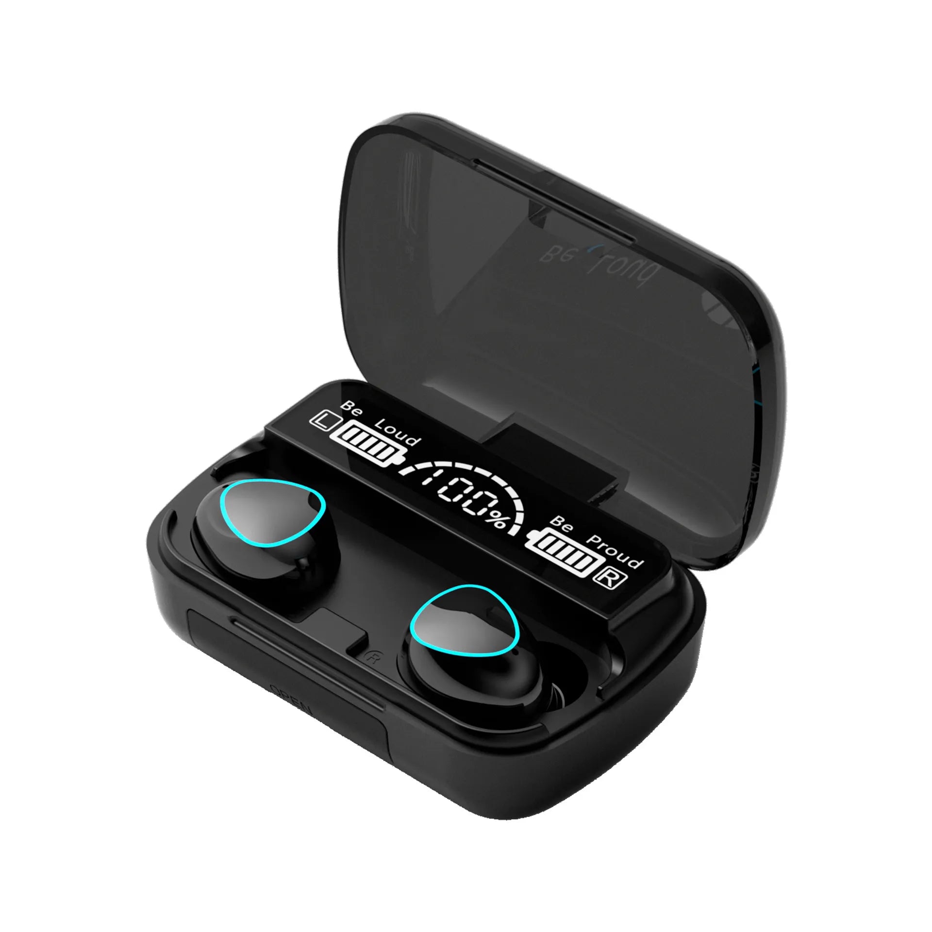 TWS M10 Wireless Earbuds: HiFi Touch Control, LED Display Black