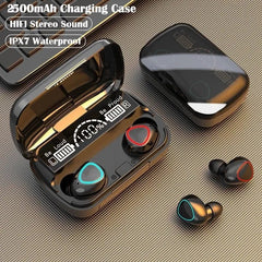 TWS M10 Wireless Earbuds: HiFi Touch Control, LED Display Black