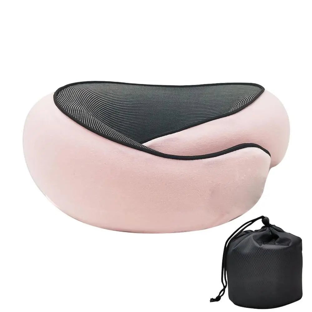 U-shaped Portable Memory Foam Neck Pillow Pink