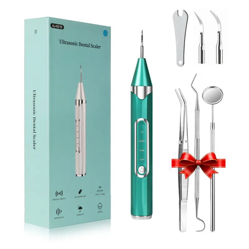 Ultrasonic Dental Scaler - Tartar Remover, Plaque Calculus Remover, Sonic Tooth Cleaner, Dental Stone Removal Green Kit