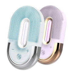 Ultrasonic Face Cleaning Brush: Electric IPX-7 Vibration Massager, Wireless Charger Case