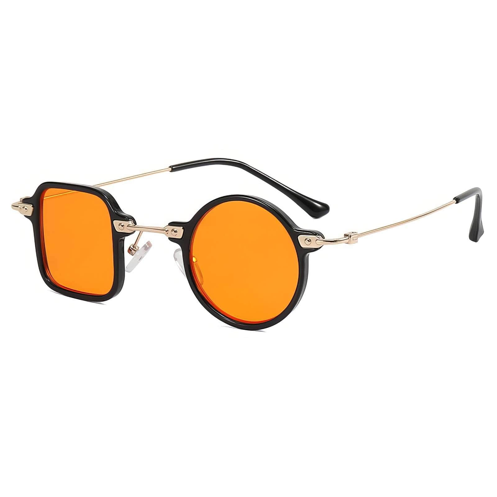 Unique Square Round Eyewear black/orange / Resin