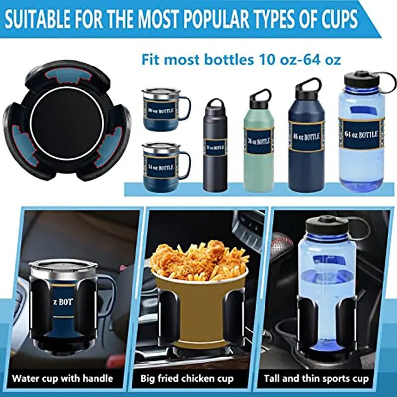 Universal All-Purpose Cup Holder Expander for Car Organizer