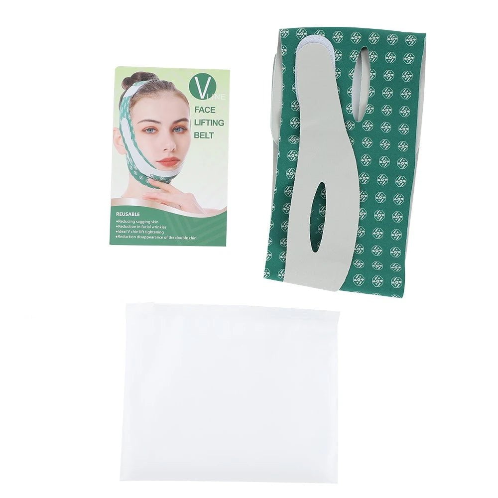 V-Line Shaping Face Mask for Chin Up, Face Sculpting, Facial Slimming, Sleep Mask, Face Lifting Belt Green