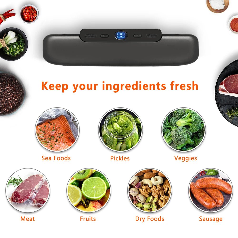 Vacuum Sealer: Food Packaging Machine with Free 10pcs Vacuum Bags - Household Food Sealing
