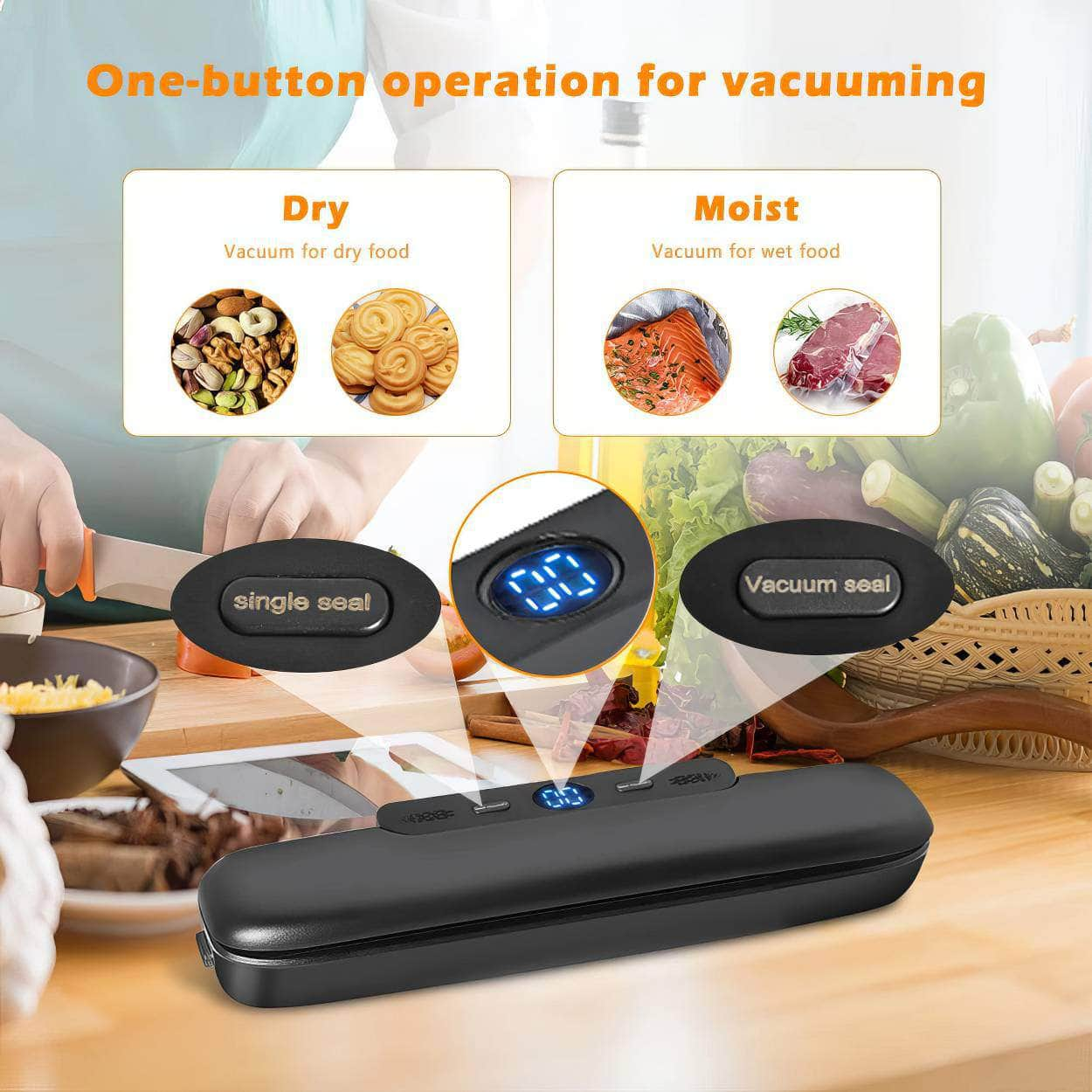 Vacuum Sealer: Food Packaging Machine with Free 10pcs Vacuum Bags - Household Food Sealing