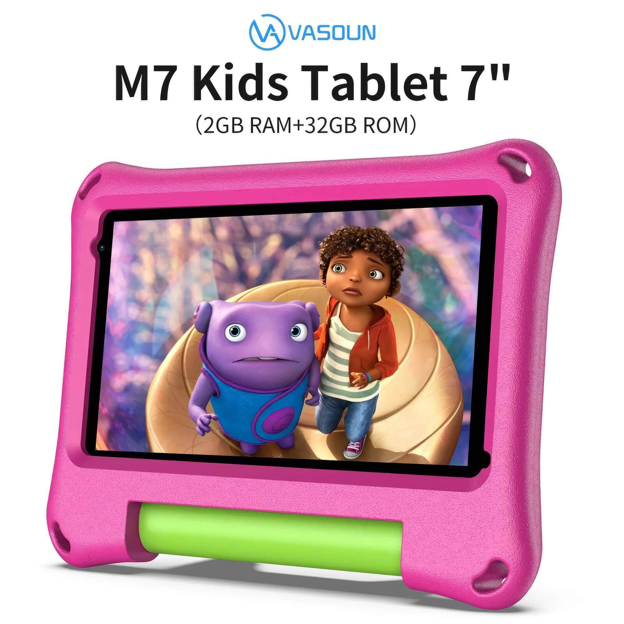 VASOUN Kids Tablet 7 Inch - Android 11, 2GB RAM, 32GB Storage, WiFi, Dual Camera, Parental Control, Google Playstore