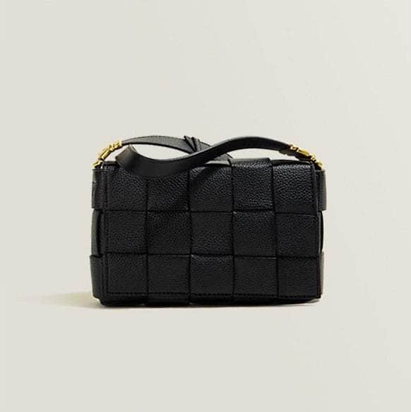 Vegan Leather Padded Cassette Bag Black