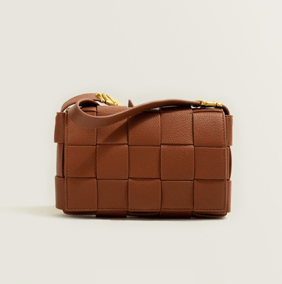 Vegan Leather Padded Cassette Bag Brown