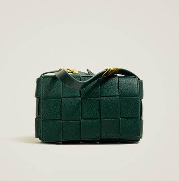 Vegan Leather Padded Cassette Bag Green