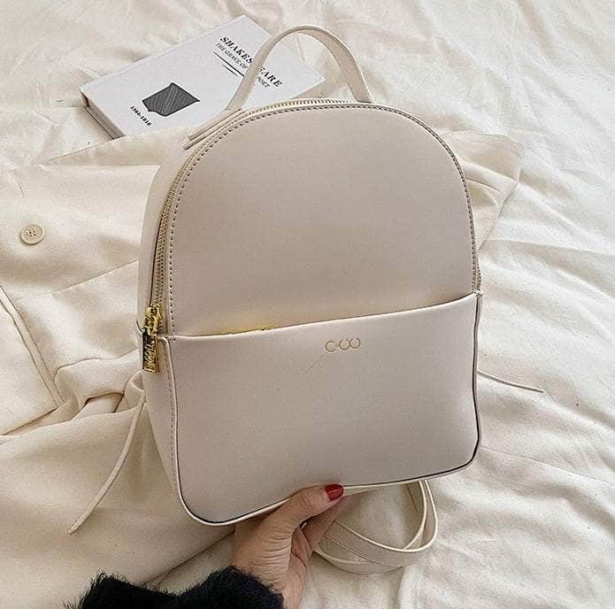 Versatile Convertible Multi-Way Faux Leather Backpack White