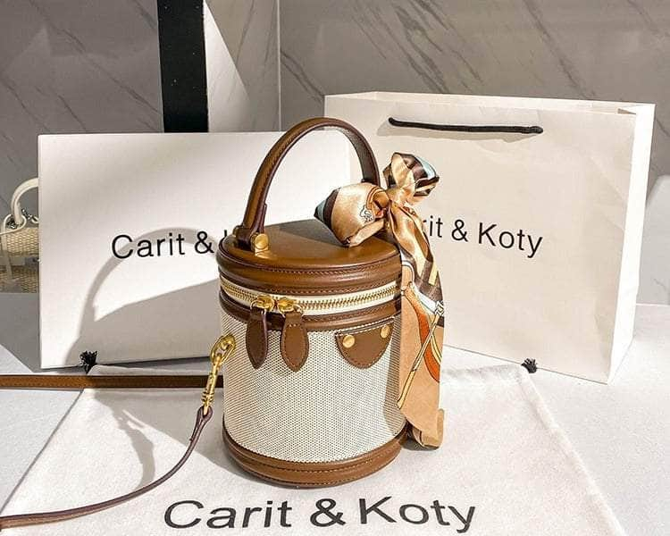 Versatile Mini Cylinder Shape Bucket Bag