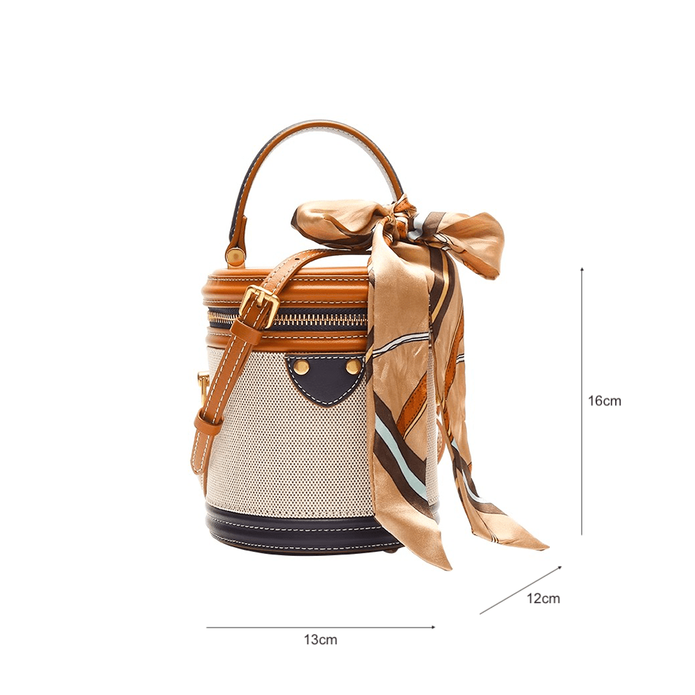 Versatile Mini Cylinder Shape Bucket Bag